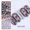 10 Pcs Nail Stamp Template Kit French, Contains 2 Stamper 2 Squeegee 6 Pattern Templates， for DIY Nail Decor Easy French Style Nail Art Designs, Nail Stamper Stencil Plates Set Manicure Nail Supplies