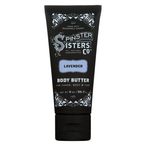 Spinster Sisters Co. Body Butter, Lavender, All Natural, Cruelty Free, 2 Ounce (Pack of 3)