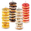 4PCS Acrylic Donut Stand, Donut Holder Stands for Dessert Table, HENABLE Clear Donut Display Stand Tower, Bagel Stand Holder, Doughnut Stand for Party, Christmas, Birthday and New Year