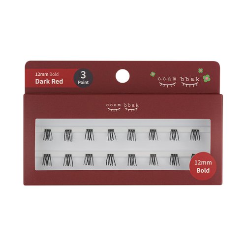 CCAMBBAK Bold - Looks So Natural False Eyelashes Handmade Lightweight Individual Lashes K-Beauty Extension Lengthening Wisps Authentic Fake Eyelashes (12mm Bold (Black), 3Point)