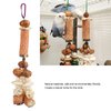 AMONIDA Parrot Corn Cob Chew Toy, Corn Cob Cuttlefish Bone Rattan Wood Beech Wood Nuts Bird Chew Toys, for Peony, Cockatiel, Budgerigar (Rattan Ball Model)