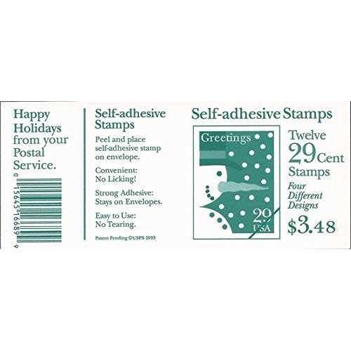 1993 CHRISTMAS CONTEMPORARY #2802a Booklet of 12 x 29 cents US Postage Stamps