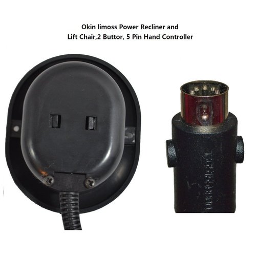 YL 2 Button, 5 pin 180° Universal Remote Hand Controller for Lazboy Okin Power Recliner or Lift Chair