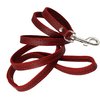 4-foot Genuine Leather 1/2" Wide Dog Leash for Small Breeds (Red)