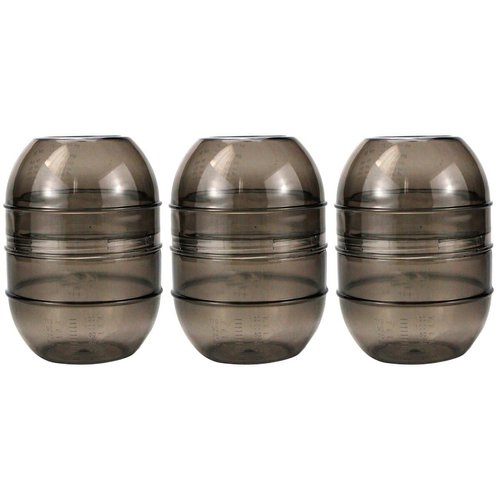 LALAFINA 3pcs Hair Color Bowls Grey Dyeing Shaker Bowl Salon Bowls DIY Barber Dying Measuring Bottle Color Mixing Tint Bowl Paint Shaker Salon Mixing Cup Tools