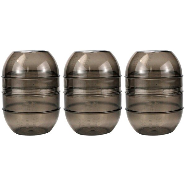 LALAFINA 3pcs Hair Color Bowls Grey Dyeing Shaker Bowl Salon Bowls DIY Barber Dying Measuring Bottle Color Mixing Tint Bowl Paint Shaker Salon Mixing Cup Tools