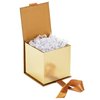 Hallmark Small Gift Box with Bow and Shredded Paper Fill (Gold Signature 4 inch Gift Box with Glitter) for Weddings, Graduations, Bridal Showers, Anniversaries, All Occasion