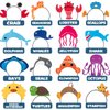 16 Styles of Felt Fabric Headband for Under The Sea Party Decorations, Ocean Animal Themed Party Favors, Beach, Pool, Mermaid, Zoo Parties Supplies, Kid Birthday Dress-up Hair Hoop, Halloween Costumes