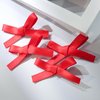 20PCS Red Hair Bows for Women, Hair Ribbons for Girls Hair, 12PCS Long Tassel Bowknot Ponytail Holder and 8PCS Short Tail Hair Clips, Solid Silky Hair Barrettes Satin Hair Accessories