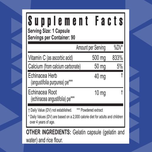 Youngevity C-Fx - Vitamin C 500mg, Echinacea Herb & Root for Immune Support Supplement (90 Capsules)