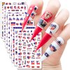8sheets National Flag Nail Stickers American Independence Day Nail Decal Nail Art Decoration Supplies National Flag Star Butterfly Heart Shape Design for Women Nail Art Accessories