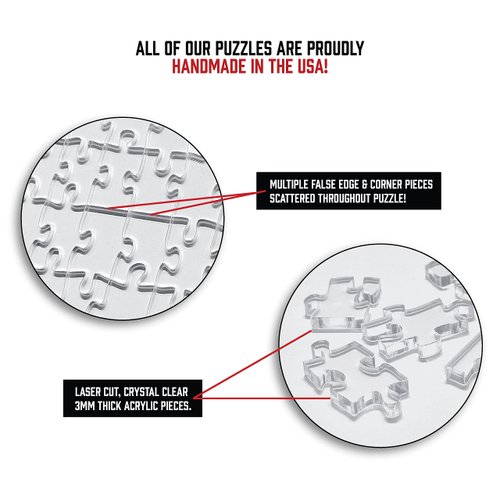 The Clearly Impossible Puzzle ® 100, 200, 500, 1000 Pieces Hard Puzzle for Adults Cool Difficult Puzzles Clear Hardest Puzzle - Difficult Funny Puzzle for Adults (200)