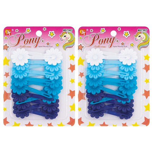 Hair Clips Barrettes Colorful Head Pins Accessories for Kids Children Girls Toddlers Women All Ages (Blue Assorted - 32 Pcs)