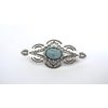 Generic Turquoise blue and silver metal alligator hair clip barrette fine thin hair (Pattern: Alligator clip)