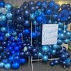 Chrome Blue Balloons 12 Inch, Double-Layered Metallic Royal Blue Balloons, Shiny Thick Chrome Metallic Dark Blue Latex Helium Balloons for Boys Men Birthday Graduation Party Decoration Supplies