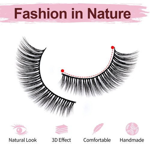 SONAFEEL False Eyelashes Natural Look for glasses wears Short Cat Eye Lashes Pack 13mm 14Pairs 3d Mink Lashes Reusable Handmade Fake Eyelashes