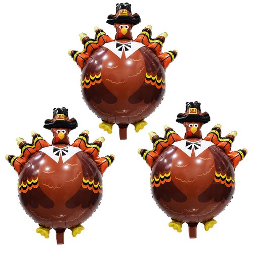 HADCKJA Big Turkey Balloon Thanksgiving Balloons Turkey Balloons for Fall Harvest Thanksgiving-Themed Party Birthday Party Supplies Decorations Thanksgiving Party Decorations Balloons Party Sets-3pcs