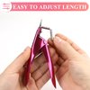 False Nail Clippers with Magnets Stainless Steel Nail Cutter for Acrylic Nail Nail Clippers with 15Pcs Small Magnets for Home Salon Nail Art (Pink)