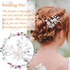 OIIKI 4PCS Wedding Pearl Flower Hair Clips, Bridal Rhinestone Pearl Hair Pins, U Shape Wedding Hair Accessories for Brides, Women, Girls - Silver (2 styles)