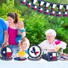 gisgfim 96Pcs Texas State Flag Party Supplies Paper Plates Napkins Texas State Theme Party Tableware Set Texas State National Party Decorations Favors for Family Gathering Dining Serves 24