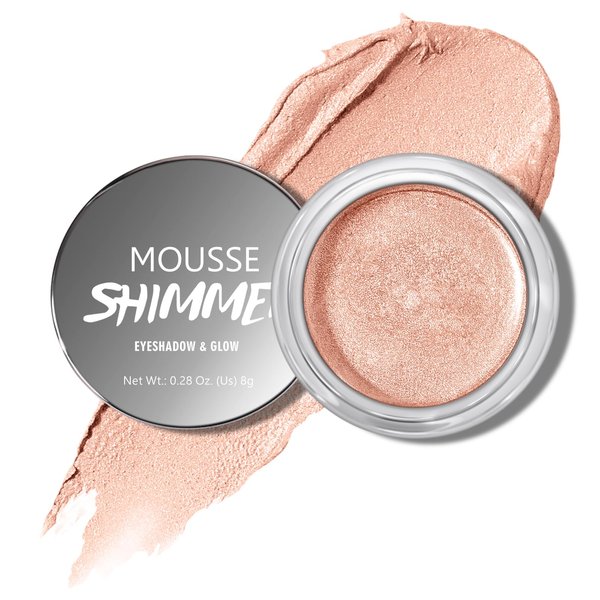 KYDA Shimmer Cream Eyeshadow, Smooth Ice Cream-like Texture, Lasting High Pigmented Creamy Formula, Blendable Shimmer Finish, Face & Eyes Highlighter, Multiuse Shimmer Cream, #08