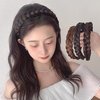 XXFBJNMD Non-slip headbands 3 strands Synthetic Hair Plaited Headbands Braid With Teeth Hair Band Accessories Messy Vintage Braid Headbands for Wedding Party Dating Dinner Ladies and Girls(HZ)