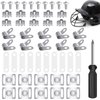 MingQiEven 50 Pcs Football Helmet Repair Kit, Football Helmet Visor Stainless Steel R-Clamp Screw Nuts Rubber Gasket with 1 Pcs Srewdriver, Chin Strap Adapter for Hockey, Baseball, Softball Helmets