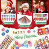171 Pieces Christmas Stationery Party Favors Bulk Xmas Goodie Bag Stuffers for Kids Stationery Set School Class Reward Prizes Notebooks Pencils Sharpener Erasers Stickers Stamps for Classroom Gift