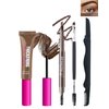 Waterproof Tinted Brow Gel Kit,1 Brunette Tinted Eyebrow Mascara Gel & 1 Eyebrow Pencil Dark Brown,Brow Filler Lift Fast Sculpt Waterproof Eyebrow Gel Glue,Eye Brow Makeup with Brow Razor & Brush-Set6