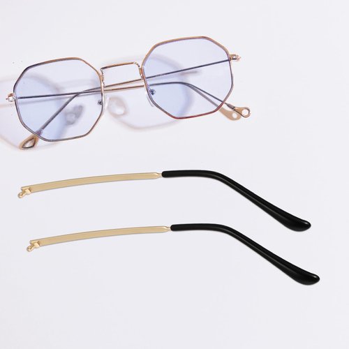 Eyeglass Arm Replacement - Metal Glasses Replacement Arms with Temple Anti-Slip Silicone Tips, Replacement Temple Arms for Universal Eyeglasses & Sunglasses Golden