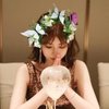 Alove Ditto Dark Pink and White Butterfly Flowers Rose Headband Hair Wreath Floral Garland Crown Headpiece