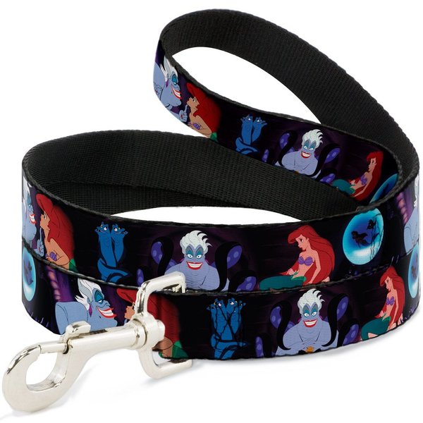 Buckle-Down Pet Leash - The Little Mermaid Ariel & Ursula Scenes - 6 Feet Long - 1/2" Wide