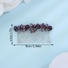JWICOS Purple Wedding Hair Comb Clip Bridal Hair Comb for Bride Handmade Wedding Purple Crystal Side Comb for Women Party Special Occassion