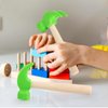 2 Pack Wooden Hammer Toys Simulation Hammers Maintenance Tools Educational Toys for Kids Birthday Party Games Supplies (Green)