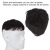 Men Hair Unit Wig Male Hair Pieces Short Wig, Black Short Straight Hair High Temperature Fiber Bald Head Fake Hair Wig, Head Top Short Straight Black Hair Wig