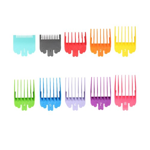 DAIRYCOF Hair Clipper Guards Set, Cutting Guides and Comb Attachments Compatible with Wahl Clippers (1/16 to 1) (10 Pieces, Mixed Colors)