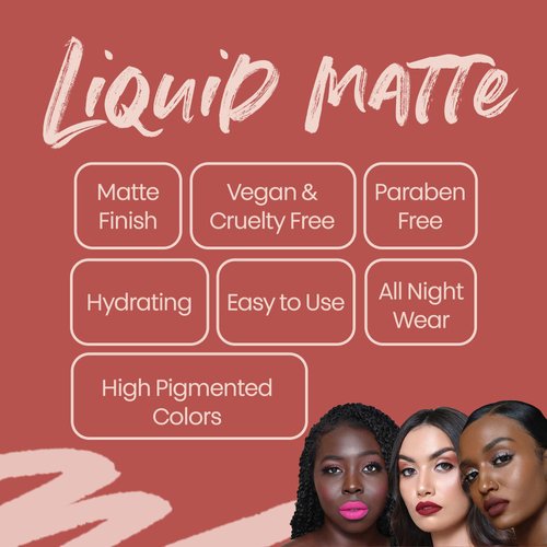 The Lip Bar | Vegan Liquid Matte Lipstick | High Pigment & Long-lasting | Rebel - Deep Burgundy