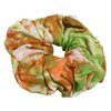 Full Funk Scrunchy Elastic Hair Band Accessory Tie Dyed Cotton Bulk 10 Pack, Green Orange
