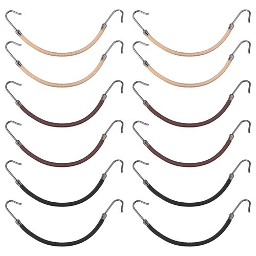 Hotop 15 Pieces Elastic Hook Hair Tie Styling Ponytail Holder Hooks Hair Cord for Curly Hair Long...