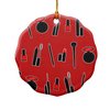 GRAPHICS & MORE Makeup Lipstick Mascara Eyeliner Pattern Porcelain Scalloped Holiday Christmas Tree Ornament - 2.8" (7.1 cm)