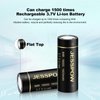 JESSPOW 18500 Rechargeable Batteries with Flat Top, IMR 18500 Rechargeable Li-ion Battery 1600mAh 3.7V for Flashlight, Solar Garden Light (4 Pack)