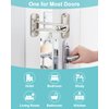 Door Lock Latch for Home Security - Swing Bar Door Guard for Front and Inside Door, Safety Childproof Reinforcement Door Stopper for Kids Home Hotel Apartment, Thicken Aluminium Alloy Satin Nickel (1)