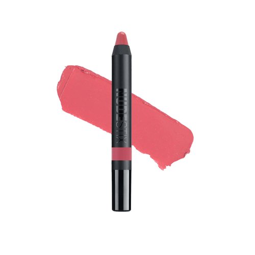 Nudestix Gel Color Lip + Cheek Balm, Creamy Sheer Tinted Lip Gloss + Lip Liner + Cheek Blush, Multi Use Makeup Pencil Stick, Hydrating, High Shine Tint, Shade: Rebel, 0.10 oz (2.8 g)