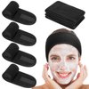 obeoby 4 Pack Spa Facial Headbands for Women, Black Face Wash Headband Adjustable Make Up Wrap Head for Washing Face Shower Teen Girl Gifts Trendy Stuff
