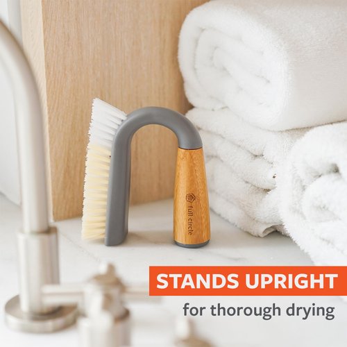 Full Circle Grunge Buster Grout & Tile Scrub Brush, Grey