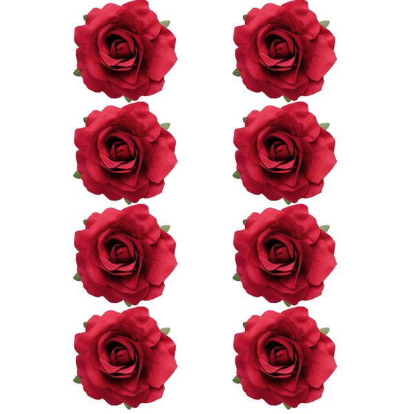 Topbuti 8 Pcs Rose Hair Clip Flower Hairpin Rose Brooch Floral Clips Rose Flower Headpiece Hair Accessories for Woman Girl Party Halloween Wedding Valentines Mother's Day