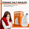 NATURAL SOLUTION Ceramic Salt Inhaler with 2 Himalayan Pink Salt Refills, Cleans The Respiratory System, Relief Breathing Congestion, Inhaler for Asthma White 1 Count