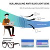 bullabulling Retro Square Blue Light Blocking Reading Glasses For Women Men Oversized Anti Anti Glare UV Eyewear… (floral/black, 2.0)