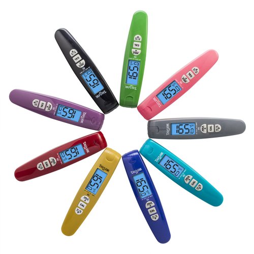 Taylor Digital Turbo Read Thermocouple Thermometer with Folding Probe, Yellow