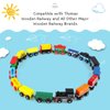 Wondertoys 16 Piece Magnetic Wooden Train Set for Toddlers - Includes Storage Bag and Track Accessories